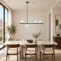 Lampa wisząca MODERNO  80 cm -szmaragdowa z białymi kloszami