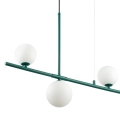 Lampa wisząca MODERNO  80 cm -szmaragdowa z białymi kloszami