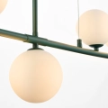 Lampa wisząca MODERNO  80 cm -szmaragdowa z białymi kloszami