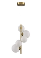 Lampa wisząca MOLECULA 38cm - biało złota nowoczesna lampa do salonu
