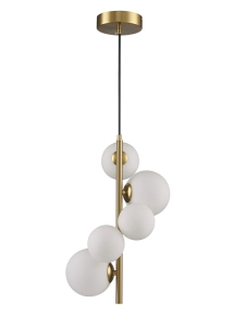Lampa wisząca MOLECULA 38cm - biało złota nowoczesna lampa do salonu