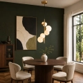 Lampa wisząca MOLECULA 38cm - biało złota nowoczesna lampa do salonu