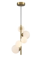 Lampa wisząca MOLECULA 38cm - biało złota nowoczesna lampa do salonu