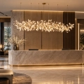 Lampa wisząca BOTANIKA GOLD XL 265 cm - złota i biała porcelana, G9