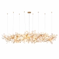 Lampa wisząca BOTANIKA GOLD XL 265 cm - złota i biała porcelana, G9