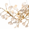 Lampa wisząca BOTANIKA GOLD XL 265 cm - złota i biała porcelana, G9