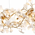 Lampa wisząca BOTANIKA GOLD XL 265 cm - złota i biała porcelana, G9